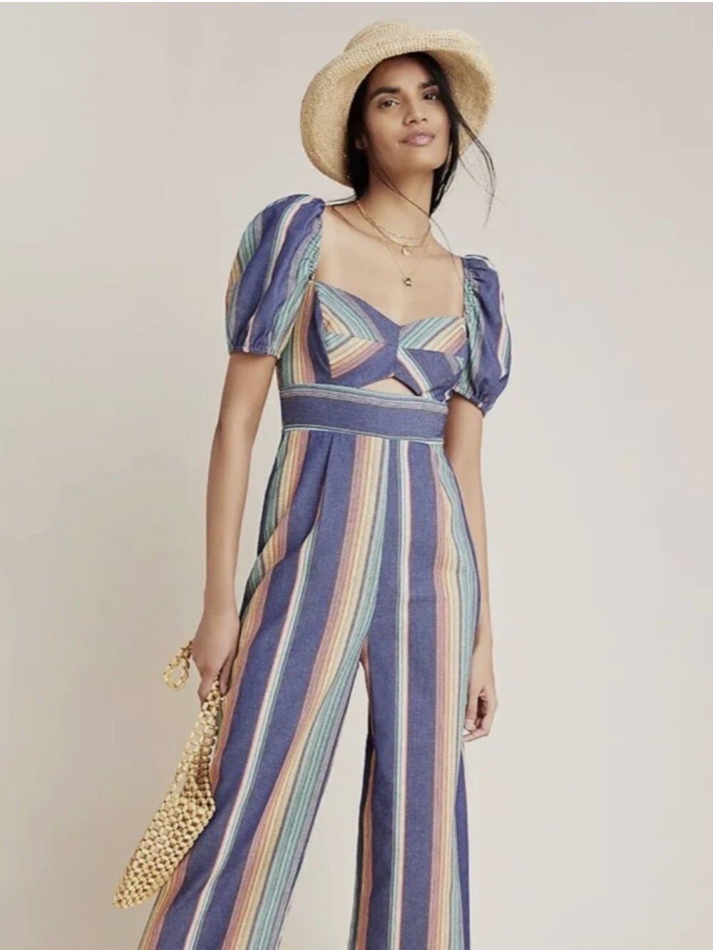 Anthropologie Puff Sleeved Jumpsuit by Ali & Jay